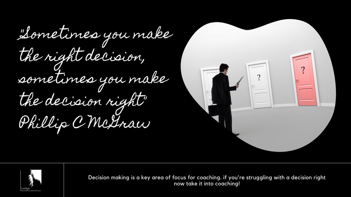 ledgecoaching's tweet photo. What do you base your decisions on - where does that data come from? How sound is it? What part does emotion play? What is your timescale and why? Take all of these into coaching to overhaul your decision making process! 

#coaching #emotionalintelligence #personaldevelopment https://t.co/TJlUTnY2qc
