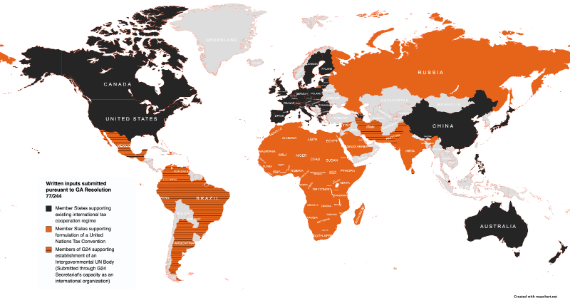 social_rights's tweet photo. 🌍 As @antonioguterres prepares his report on a @UN #TaxConvention, we analyzed the inputs sent to him by states &amp; stakeholders.

 🚨 What we found reveals we urgently need to join forces for the #UNTC to happen! Read our latest article by @social_rights fellow @PalakPulkitt ⬇️