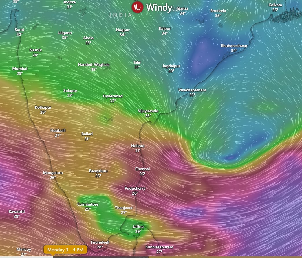 Low pressure area to form in next 48 hours near AP coast. Heavy rain alert for our state next week !!