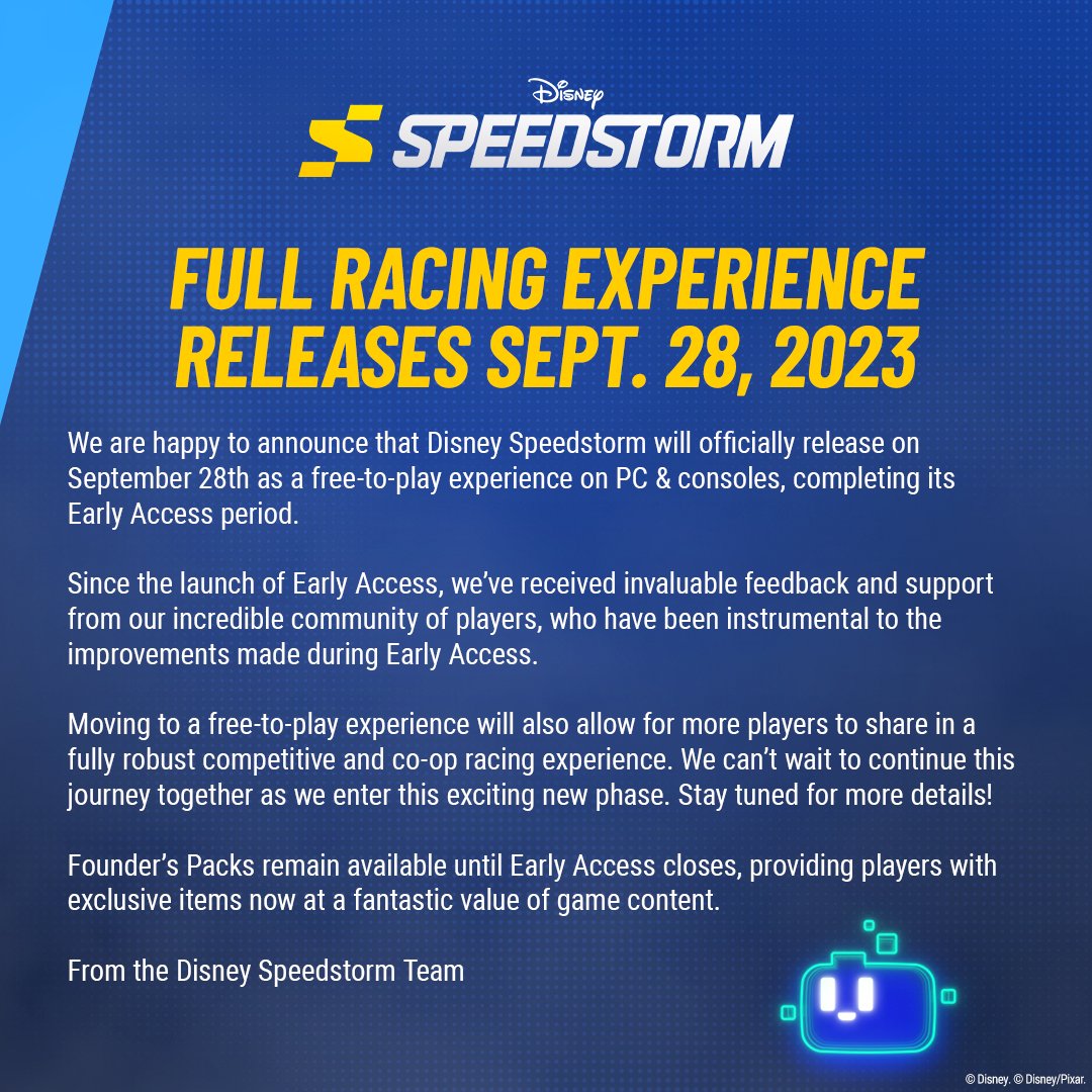 An update from the #DisneySpeedstorm Team