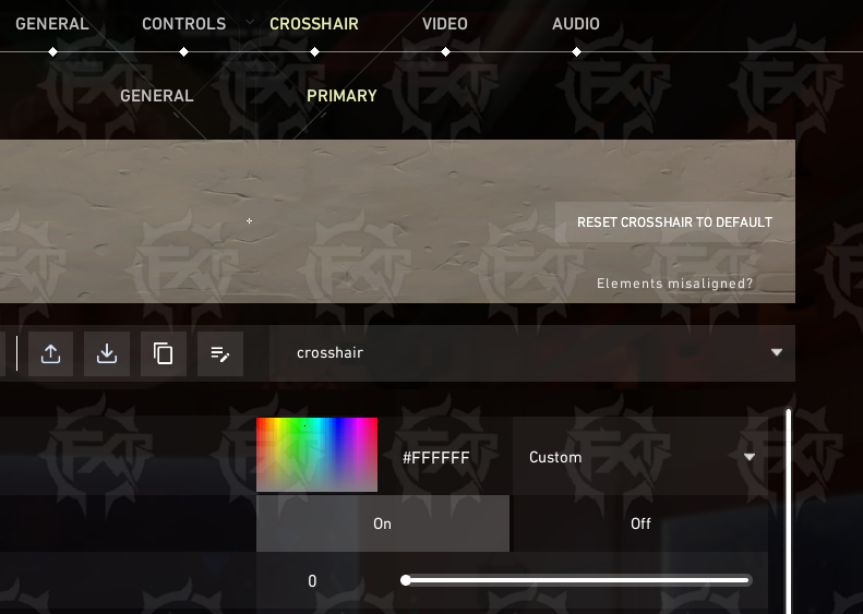Happy Friday everyone! Time for Valorant Concept Friday #3 -- Custom crosshair color picker. 🔧   

(Built into client) -- simply click and drag mouse through it and color code will change based on selection.

-v  

<a href="/PlayVALORANT/">VALORANT</a>
#ValorantConceptFriday