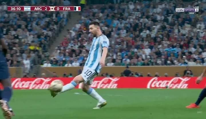 We don’t talk enough about this pass by Messi in the world cup final.