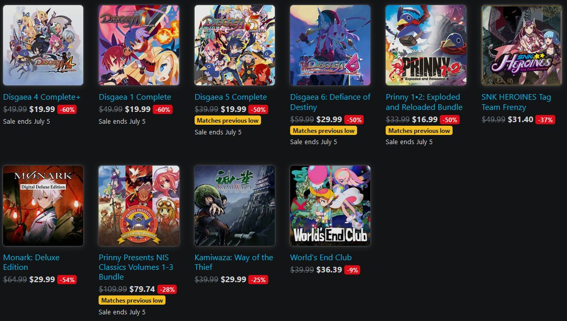 Nintendeal on Twitter "NIS America sale on US https//dekudeals