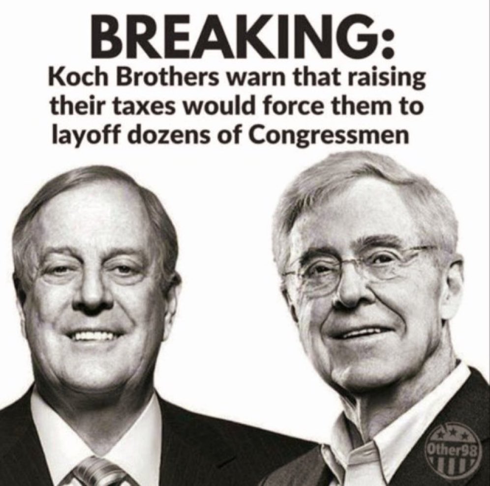 #ONEV1
#ResistanceUnited
#DemVoice1
#TruBlue

Boy Oh Boy,

SOMETHING
Smells rotten when
the
Koch brothers form
a group
TO OPPOSE TRUMP
Of representing 
the GOP party …

They HATE losers

They’ve collected
millions of dollars to
stop him

Maybe
their constituents are
waking up⁉️