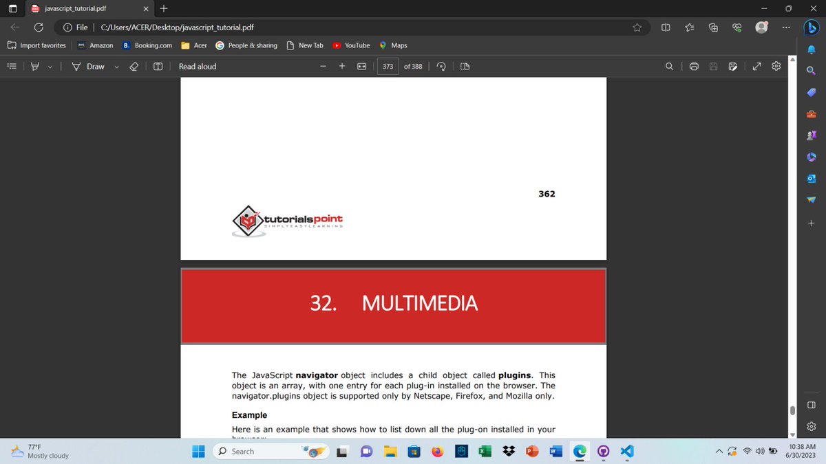 nishabhattnisha's tweet photo. Day30,
Update π
#LearningWithLeapfrog
Today I learned my daily learning challenge starting with multimedia in JavaScript(Controlling Multimedia). How to list down all the plug-in. How to check plug-Ins.
#60DaysOfLearningWithLeapfrog
#LSPPLearningD30
#LearningWithLeapfrog2023 https://t.co/9cKIDTeLPX
