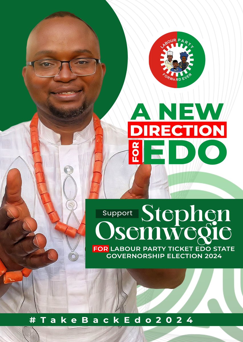 steveose's tweet photo. Support #OSEMWEGIE4Governor #Edo2024 For A New Vision and Direction. #TakeBackEdo 💪🏾
Visit: https://t.co/cofzV9Jxyi to join the Movement 🙏🏾 https://t.co/CtIydTODYC