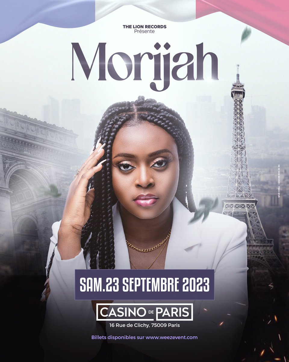 📍MORIJAH EN CONCERT SAMEDI 23 SEPTEMBRE 2023 AU CASINO DE PARIS !🔥

🎟La billetterie est déjà ouverte :
casinodeparis.fr/fr/product/829…

<a href="/morijahofficiel/">Morijah</a>