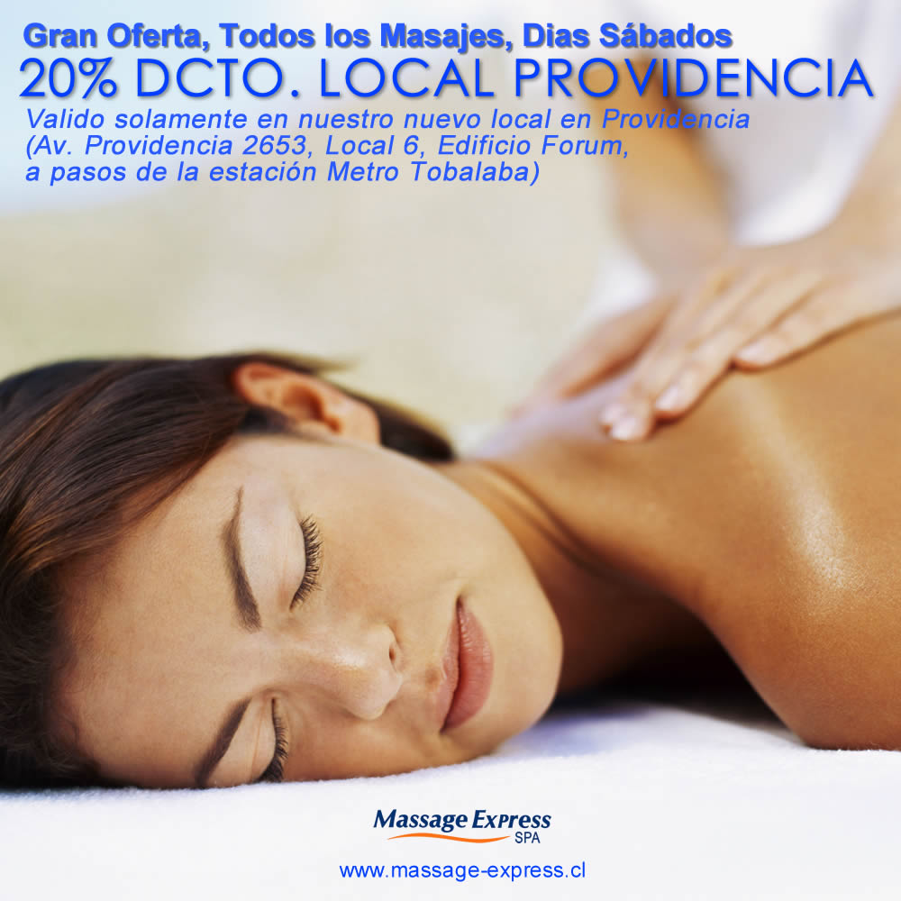 massageexpress1's tweet photo. GRAN OFERTA, 20% DCTO. EN LOCAL PROVIDENCIA EN TODOS LOS MASAJES, LOS DIAS SABADOS. SOLAMENTE EN NUESTRO LOCAL PROVIDENCIA 

Más información en https://t.co/0OWbmAhWSq

¡ VISÍTENOS Y APROVECHE HOY ESTE GRAN DESCUENTO !

#massageexpress #massageexpressspa #masajeexpress #masajes https://t.co/cwB6ylFwsx