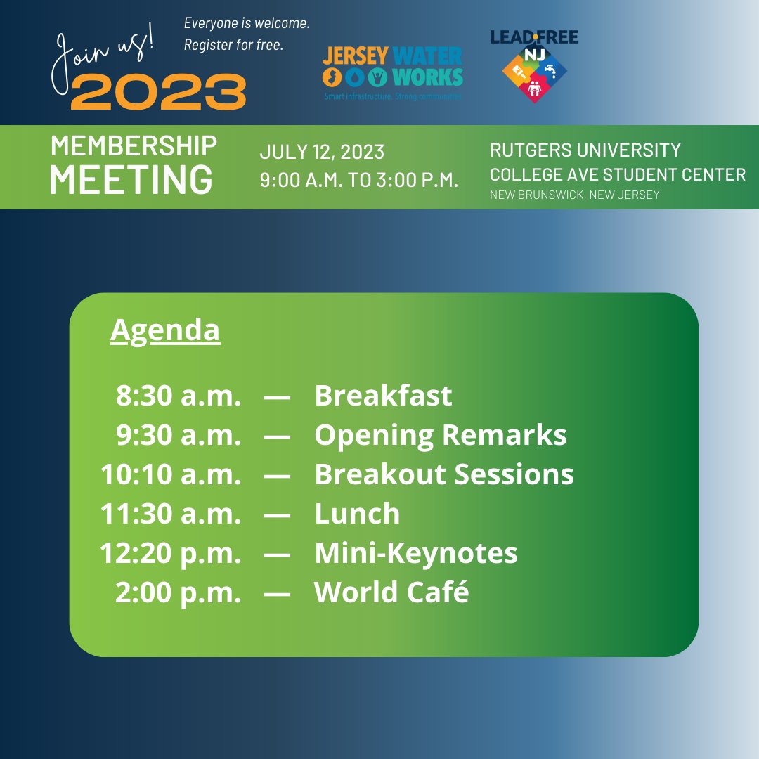 Find us here on July 12th. Join us in advancing the conversation about New Jersey’s water infrastructure and the need for statewide holistic lead remediation. eventbrite.com/e/jersey-water…
