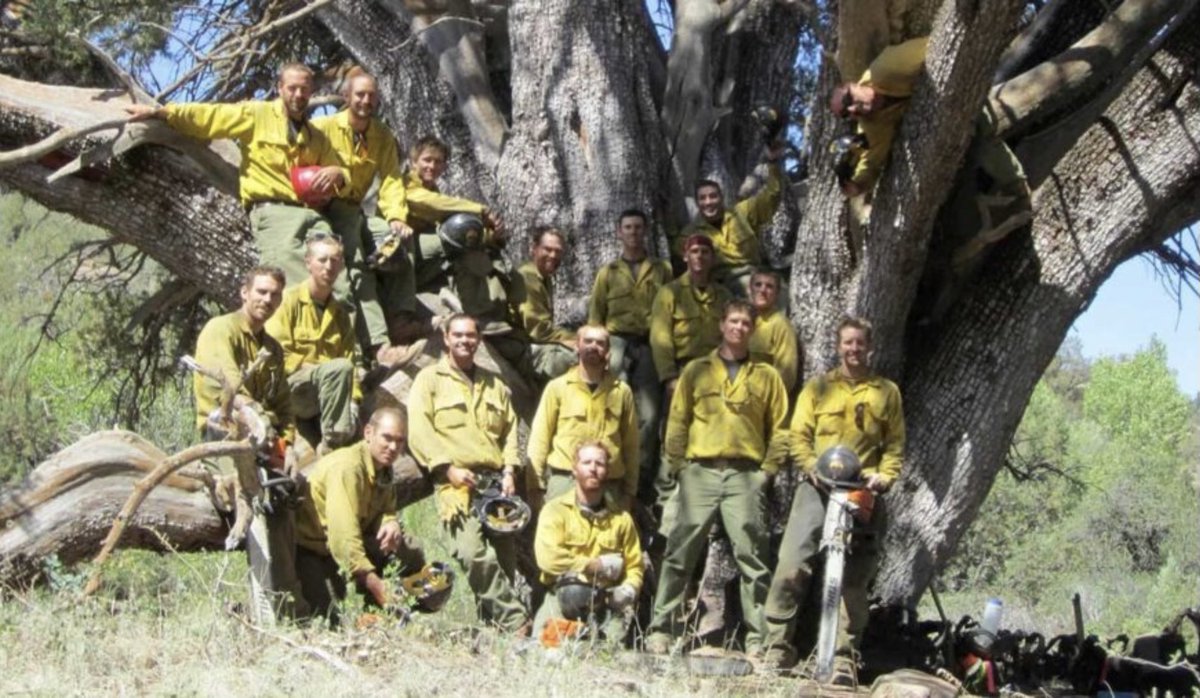 ColtonKrolak's tweet photo. Today marks the 10th anniversary of when 19 Granite Mountain Hotshots lost their lives fighting the Yarnell Hill Fire. There will be a special ceremony to honor those lost at 3pm. Wildfire expert @Crossfire923 and I will bring you team coverage throughout the day on @KTAR923 https://t.co/Z5uqCDQfqW