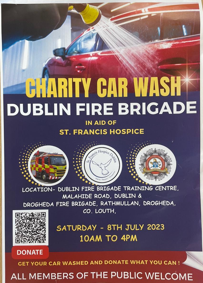 Our #DFBRecruits will be holding a charity car wash in aid of @StFrancisHospice next Saturday the 8th of July from 10am to 4pm at our training centre on the Malahide Road and Drogheda Fire Brigade, Rathmullan