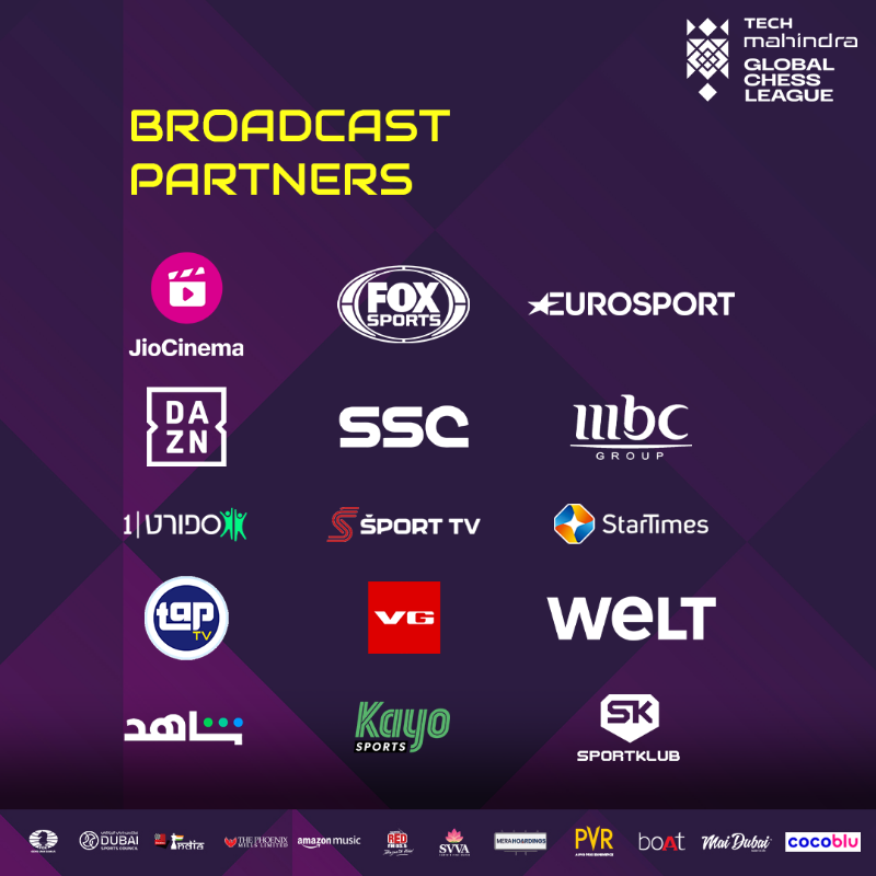 GCLlive's tweet photo. Perched comfortably at the top @GangesGMs. Catch all the drama live from the final day of the round-robin stage.

@SGAlpineWarrior @trivenickings @umumba @gulf_titans @balanalaskank

#GlobalChessLeague #GCL #TheBigMove #GCLonJioCinema #TheFinalWeekend