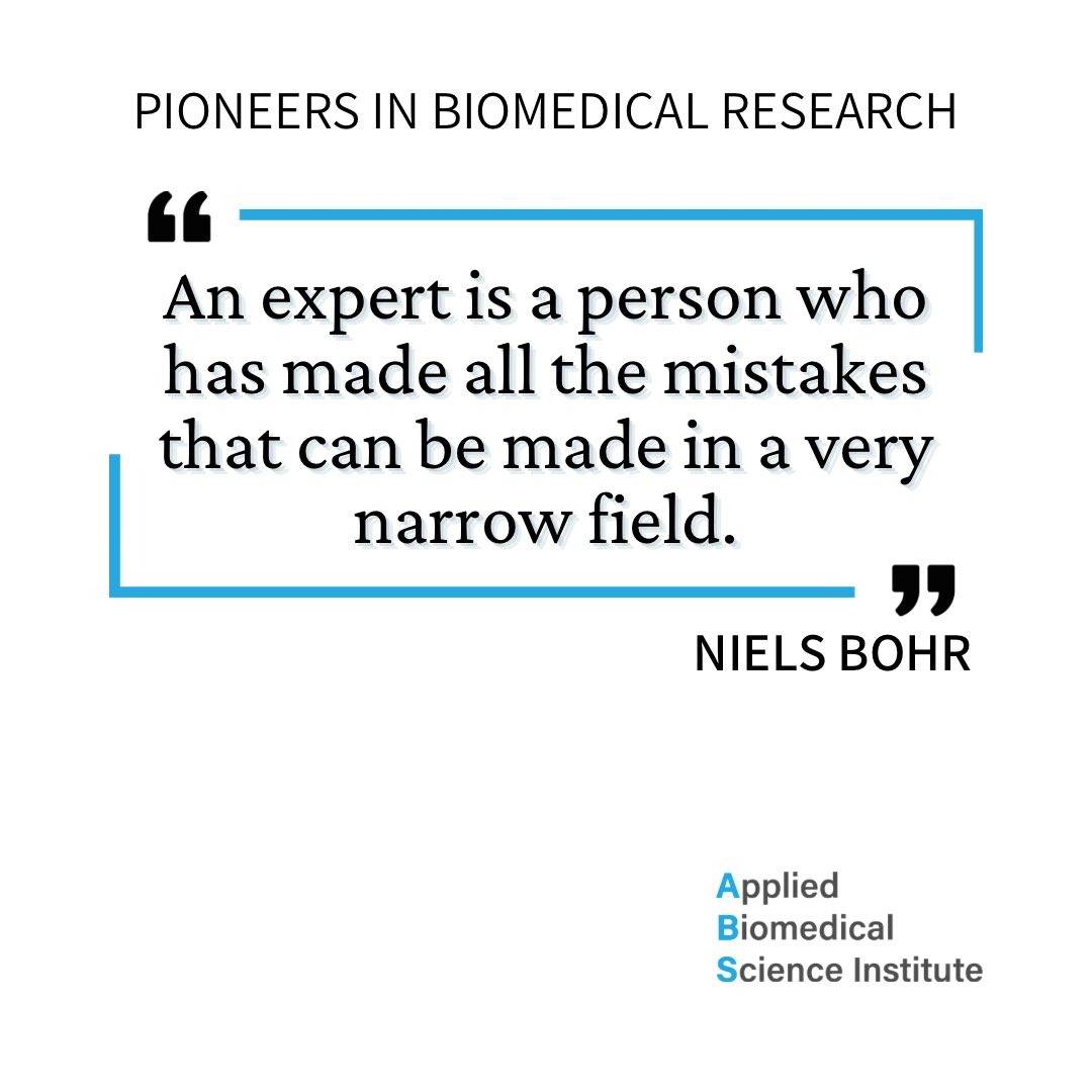 ABS_Institute's tweet photo. “An expert is a person who has made all the mistakes that can be made in a very narrow field.”
- NIELS BOHR

#BIOMEDICAL #SCIENCE #RESEARCH https://t.co/7Y2ZbbhBdK