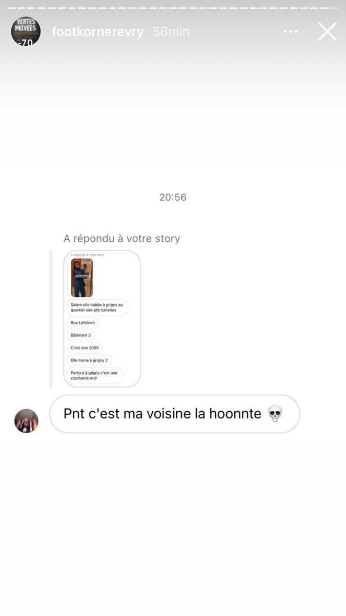 La story instagram du foot korner d’evry je pleure les infos sont arrivées trop vite, voler n’est pas bon #emeutes