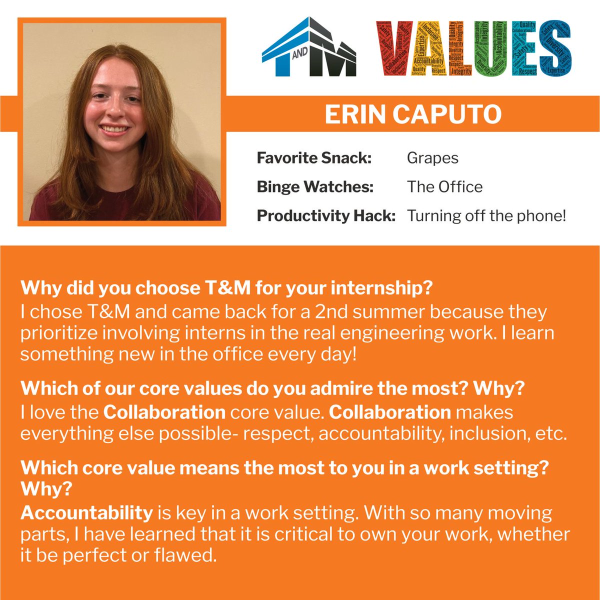 T_M_Associates's tweet image. Welcome back, Erin Caputo, returning for her second summer as a Site Development intern! #SiteDevelopment #Intern