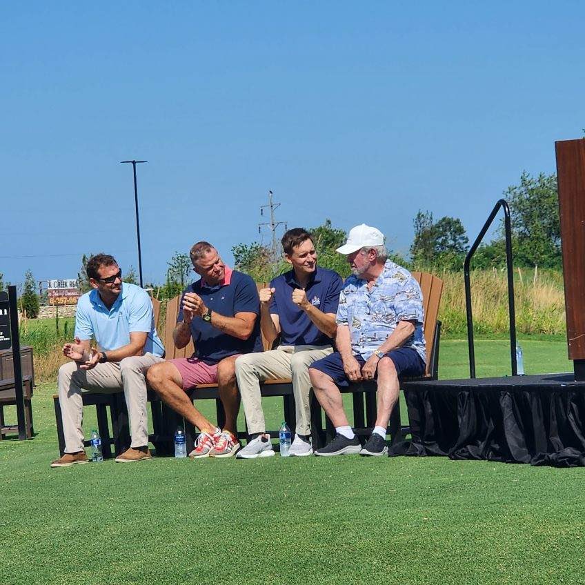 ShangriLaOKGolf's tweet image. The Battlefield at Shangri-La Dedication today with speakers, Barry Willingham, Eddy Gibbs, Jason Sheffield, Lieutenant Governor Matt Pinnell and State Representative Josh West.