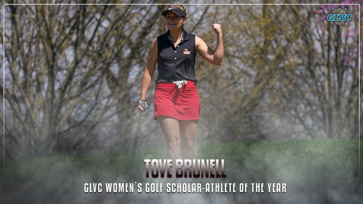 .@umslwomensgolf Tove Brunell named Scholar-Athlete for #GLVCwgolf on Friday. She becomes the second women's golfer in program history to be bestowed the honor and ninth overall bit.ly/44sfK3m #FeartheFork🔱#tritesup🔱