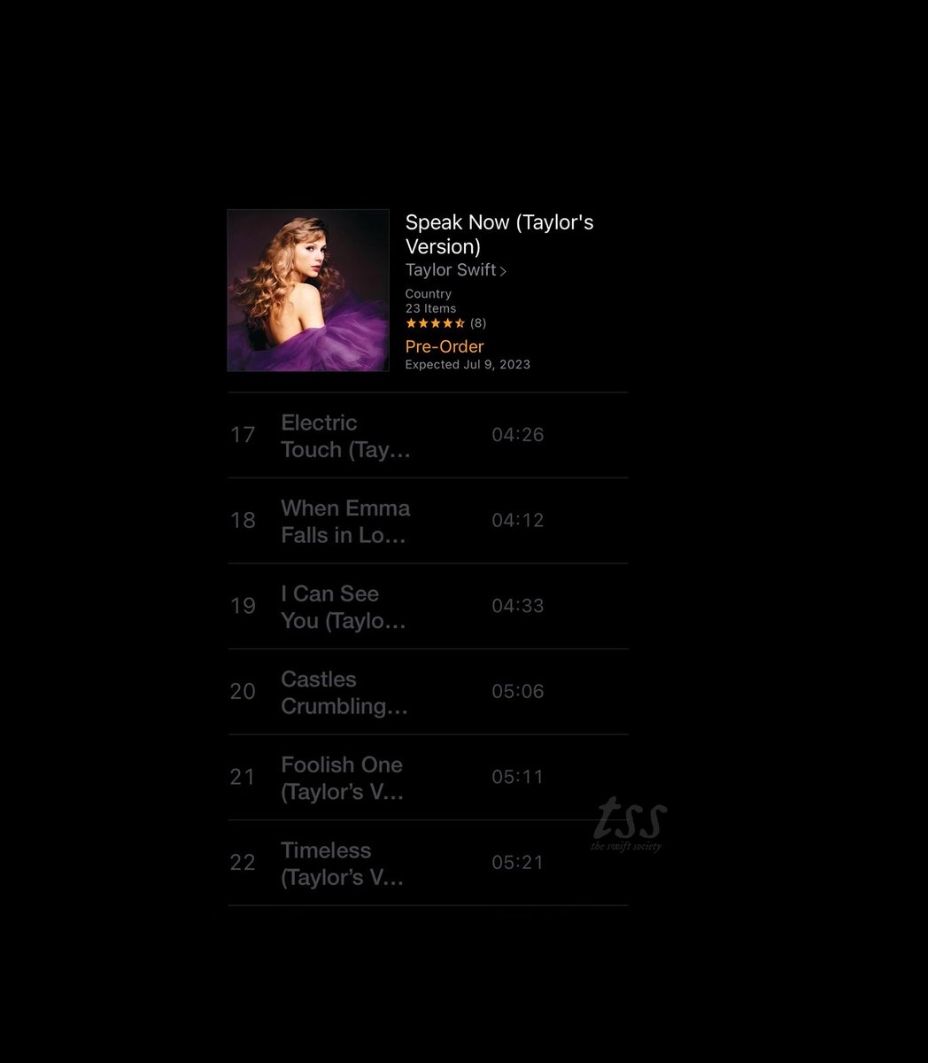 TheSwiftSociety's tweet photo. ‼️| Speak Now (TV) Vault songs lengths

— All of them are over 4 minutes https://t.co/fbjnltOAAK