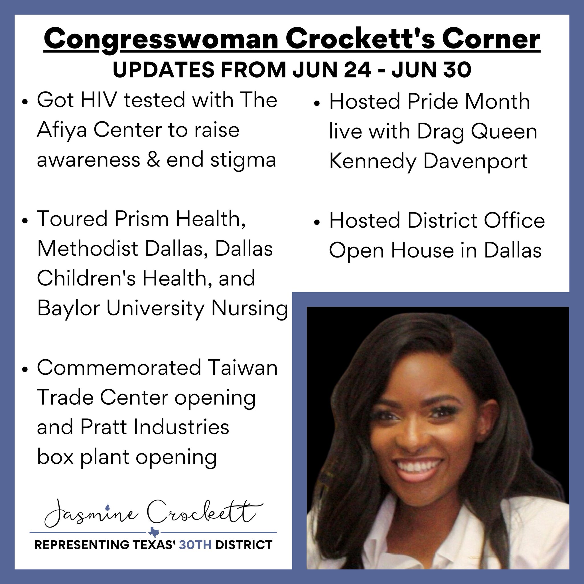 Congresswoman Jasmine Crockett on Twitter "Thank you TX30 for