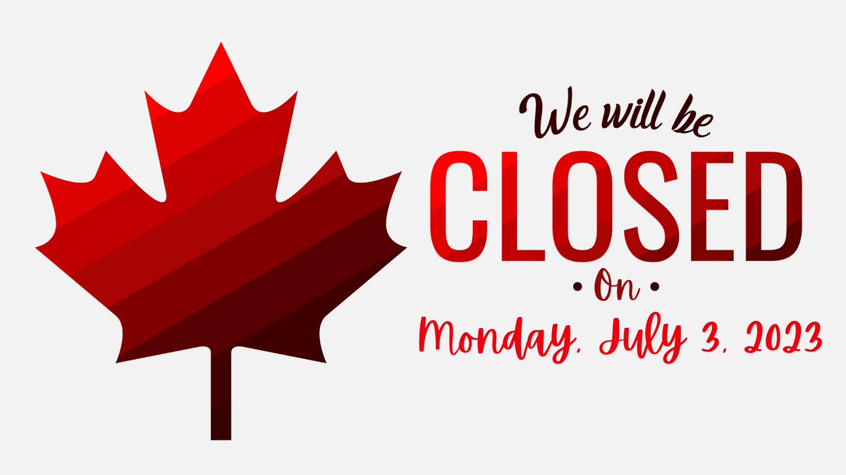 Our Canadian Offices will be closed on Monday, July 3rd. We hope everyone enjoys their long weekend! #longweekend #greatpeopledeliveringWOW