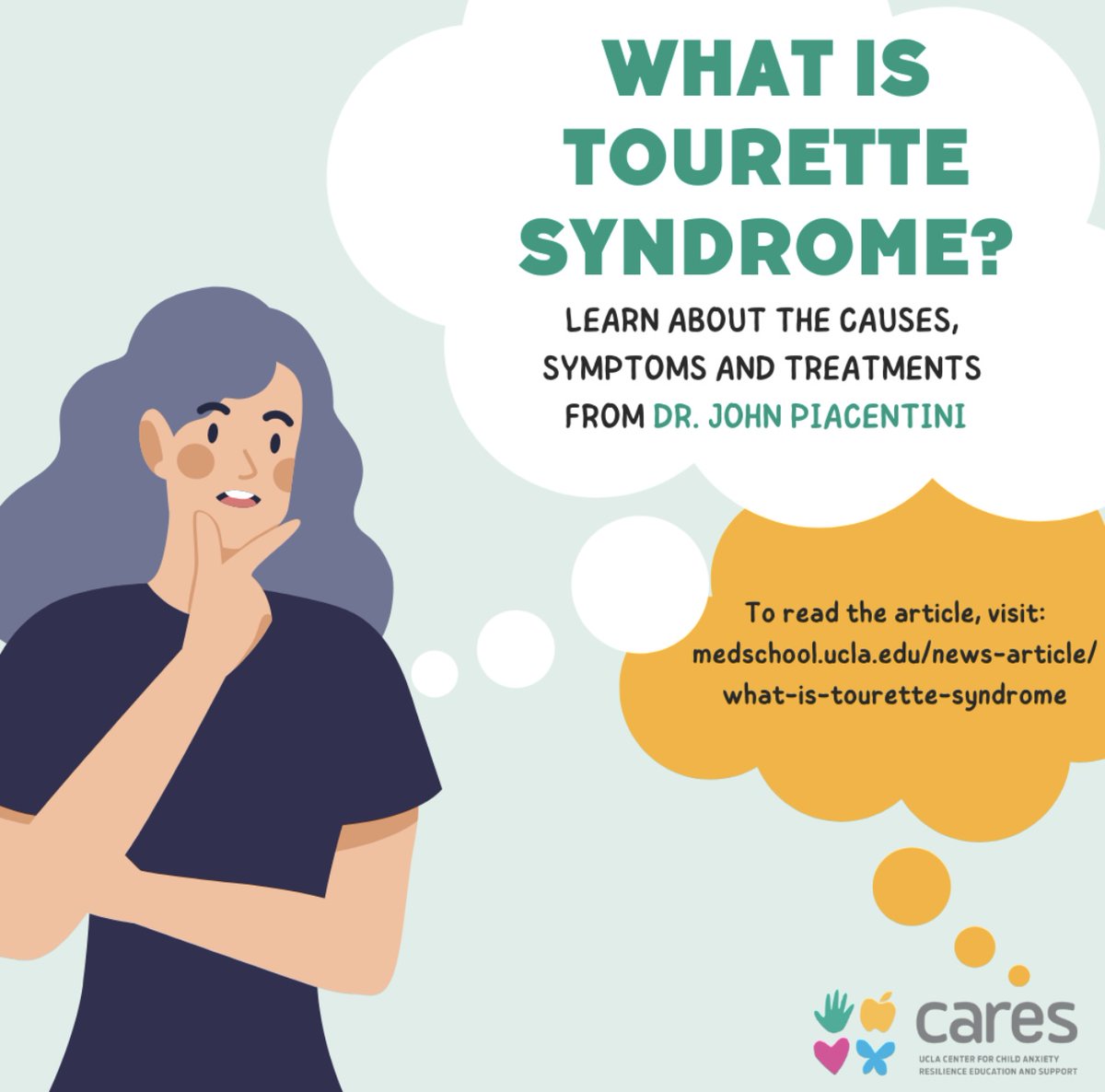 In a recent article from UCLA Medical School, Dr. John Piacentini, Director of UCLA CARES explores Tourette Syndrome, it’s causes, symptoms, and treatments.

medschool.ucla.edu/news-article/w…

#tourettes #tourettesyndrome #tics #ticdisorder #ocd #mentalhealth #mentalhealthmatters