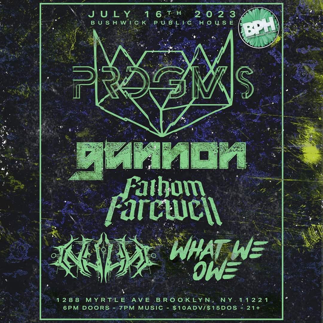 We are so stoked to head to Brooklyn NY for PRDGMS album release featuring the homies in Gannon, Null, and What We Owe 🤘

#fathomfarewell #metal #metalcore #liveshows #shows #heavymusic #concert