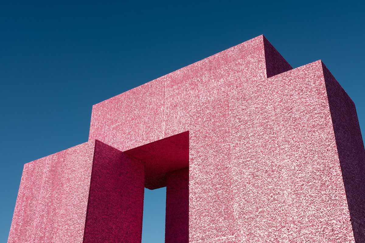 Superflex, Dive-In (2019) at Desert X. Featuring pink panels of Alusion™. Photos by Lance Gerber.