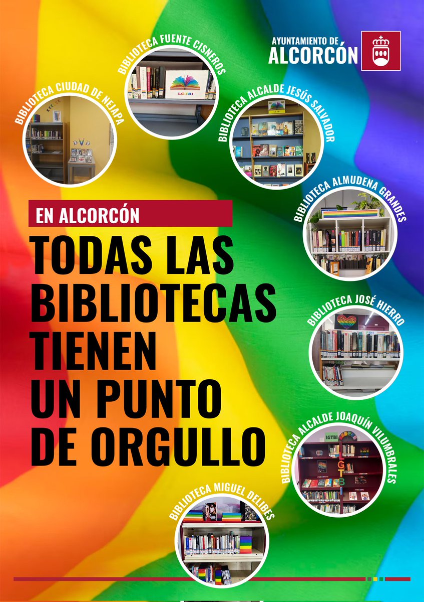 Todas nuestras #bibliotecas #municipales tienen un punto de orgullo
#Alcorcón #Cultura #libros #lecturas 
#DiadelOrgullo