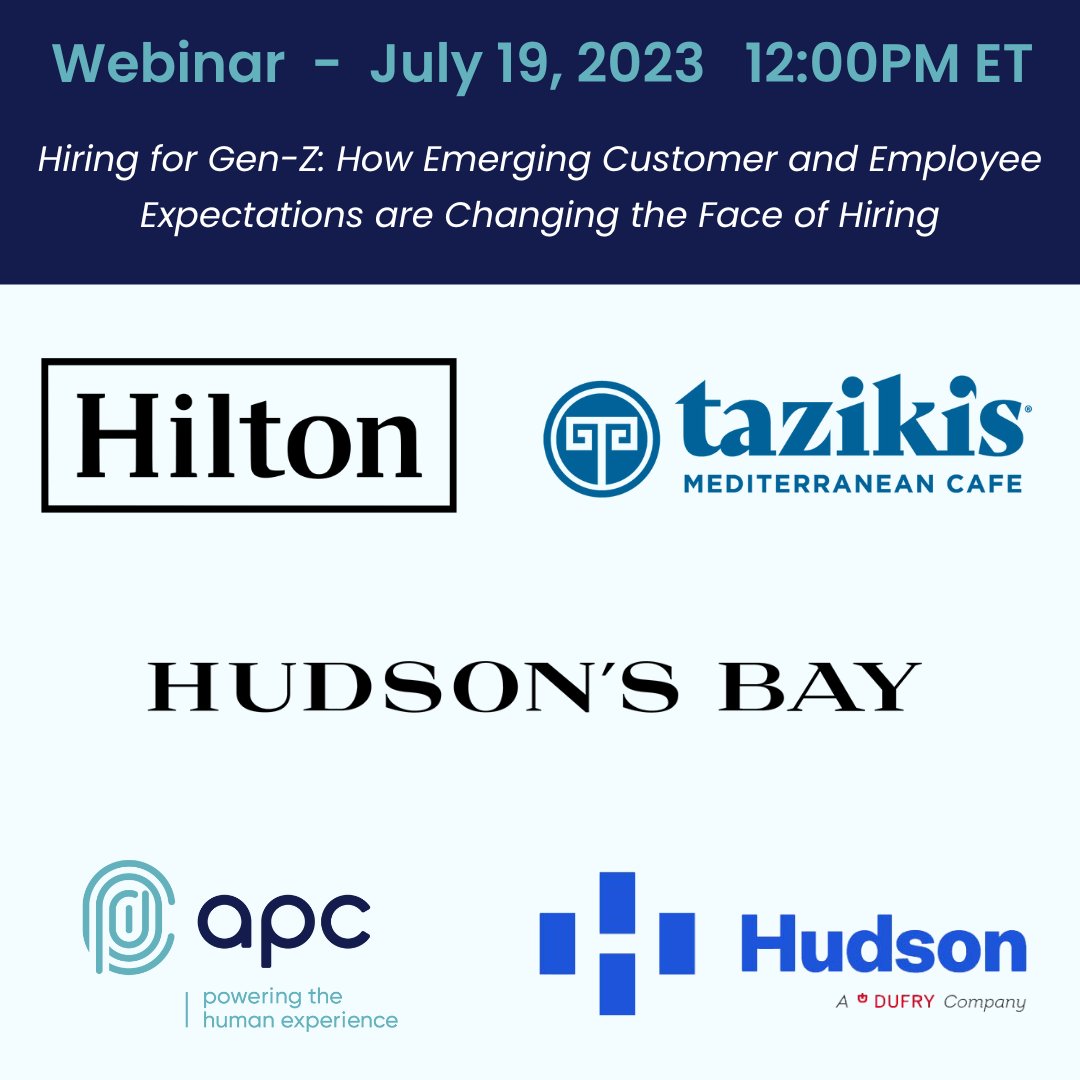 Join apc, <a href="/Hilton/">Hilton</a>, <a href="/hudsonsbay/">Hudson's Bay | La Baie d'Hudson</a>, <a href="/Tazikis/">tazikis</a>, and @Hudson_News on 7/19 at 12pm ET. We'll discuss how organizations can ensure they are positioned as an employer of choice, particularly among the Gen-Z population. Register for free: athpower.zoom.us/webinar/regist…