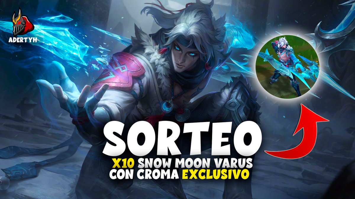 ADXRTV's tweet photo. 🎁🔰📷¡¡ SORTEO de RIOT !!🔰🎁  #LPP  

👀 1O SKINS de "Snow Moon Varus" (Incluye Campeón + Skin + Chroma) para todas las regiones.  

✏ Para participar :
 
1. Follow : ☑️
@ADXRTV

2. Retweet 🔁y ❤

⏰El sorteo finaliza el día (12/07/2023) https://t.co/r7BwLimrjj