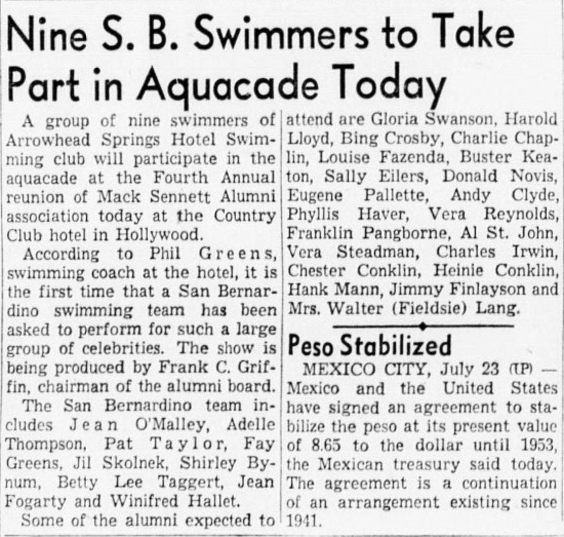 LarbertLoon's tweet photo. Quite the gathering expected at the 4th annual reunion of the #MackSennett Alumni association, including #JamesFinlayson
Source: San Bernadino Sun-Telegraph, 29 Jul 1951, p. 12 via California Digital Newspaper Collection https://t.co/3DOjRc2Qb1