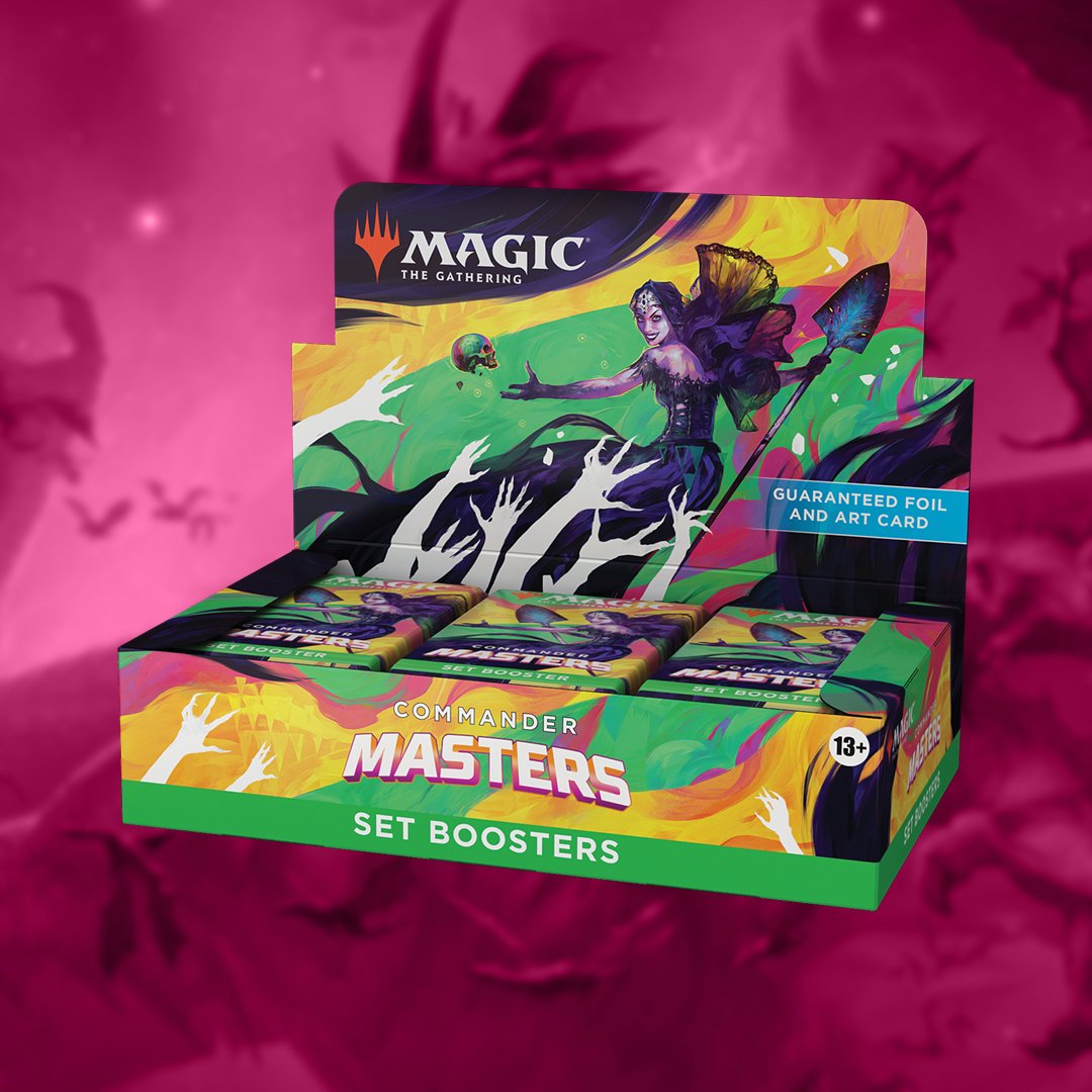 tableflipgames's tweet photo. De Commander Masters boosters zitten vol met de beste Magic: The Gathering reprints! Set Boosters zijn speciaal ontwikkeld voor een leuke pack opening ervaring. Als je de set wilt verkennen door packs te openen, dan zijn dit de packs voor jou. https://t.co/sxaybgtrWL