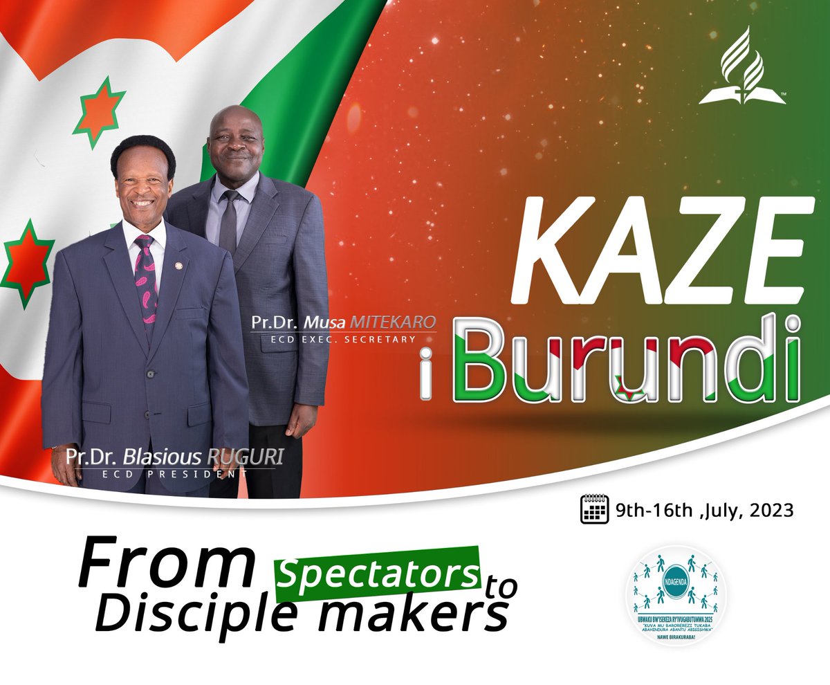 BUMAdventist1's tweet photo. We are very glad to welcome our @ECDAdventist Leaders: Pastor Doctor B. Ruguri and Pastor Doctor Musa G. Mitekaro. Abizera b'Ishengero ry'Abadivantiste b'Umusi w'Indwi mu Burundi babarindiranye igishika cinshi. Murakoze ! https://t.co/tMhUpwmDvK