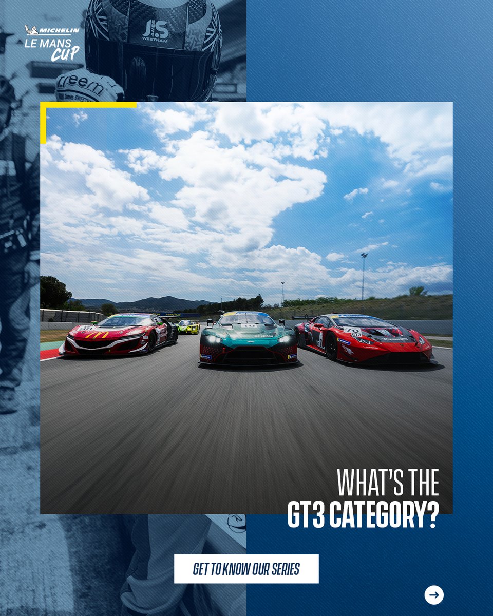 Are you familiar with the GT3 category? 

In addition to LMP3 racing, it’s time to discover it in detail and prepare yourself for epic GT battles with multiple brands in the Michelin Le Mans Cup!

#LMC #Michelin #GT3

1/4