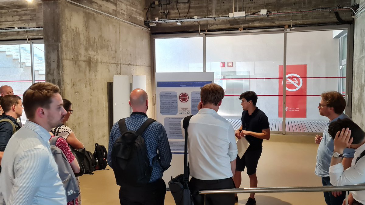 🚨 Poster Session at #EISS2023 | @abonsgar (@IBEI) just presented his doctoral project ‘Changes and continuities in Spanish counterterrorism discourses, policies and practices after ETA (2011-2023): a greater Europeanization of Spanish counterterrorism?’ #EISS #PhD