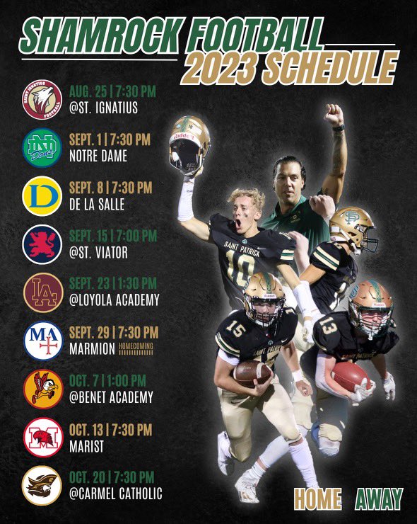 Updated Football Schedule ☘️🏈
