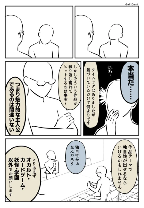 新連載を考える漫画家と編集のオリジナル漫画(のネーム)
別人格持ち主人公編(2/3) 