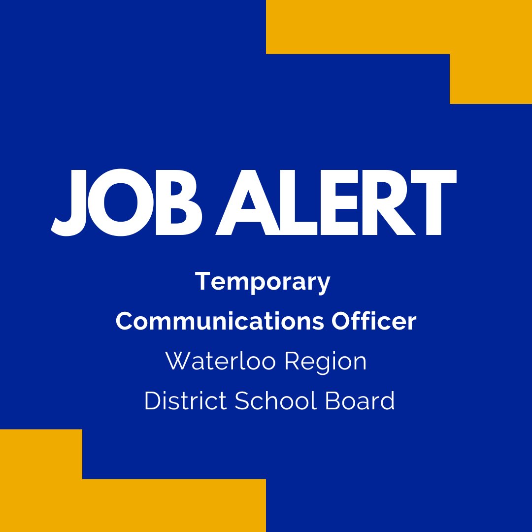 JOB ALERT: The Waterloo Region District School Board is looking for a Temporary Communications Officer. Apply here: iabcwaterloo.com/careers-1/2023… @wrdsb #IABC