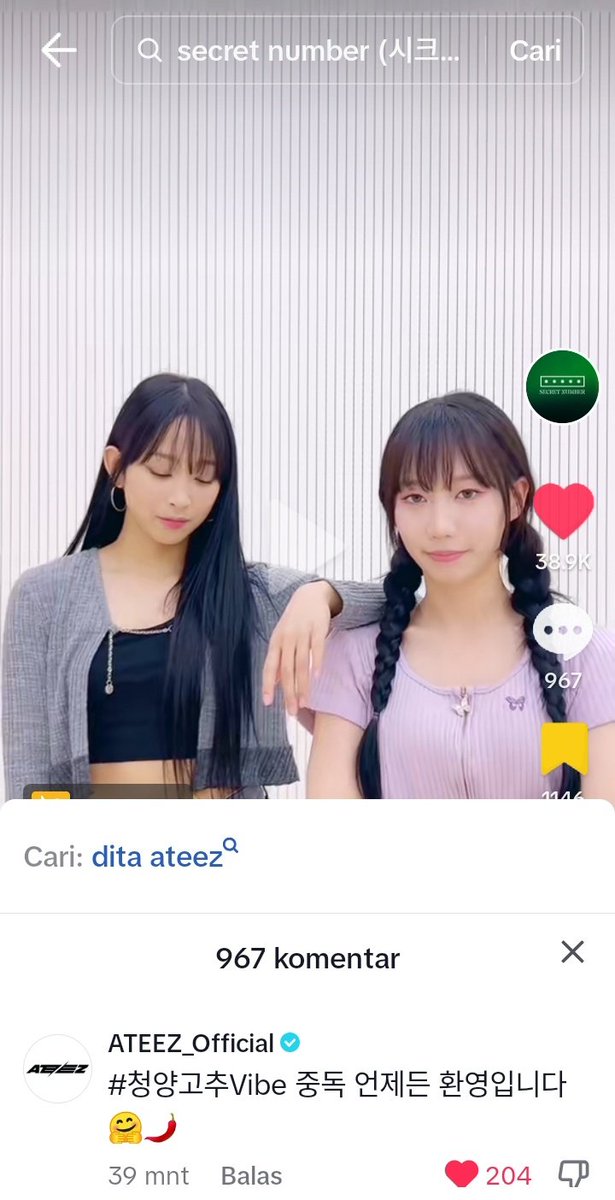 Pwimwo1's tweet photo. Di notice sm yg punya laguπ
#SECRET_NUMBER #μν¬λ¦Ώλλ²
#λ μ #LEA #λν #DITA #μ§ν¬ #JINNY #λ―Όμ§ #MINJI #μλ΄ #SOODAM #μ£Ό #ZUU #SECRETNUMBER #ATEEZ
#γ·γΌγ―γ¬γγγγ³γγΌ #secretnumbercomeback #γ¬γ’ #γγ£γΏ #γΈγ #γγ³γΈ #γΉγγ #γΈγ₯ #LOCKEY
@5ecretNumber https://t.co/23yxScALk4