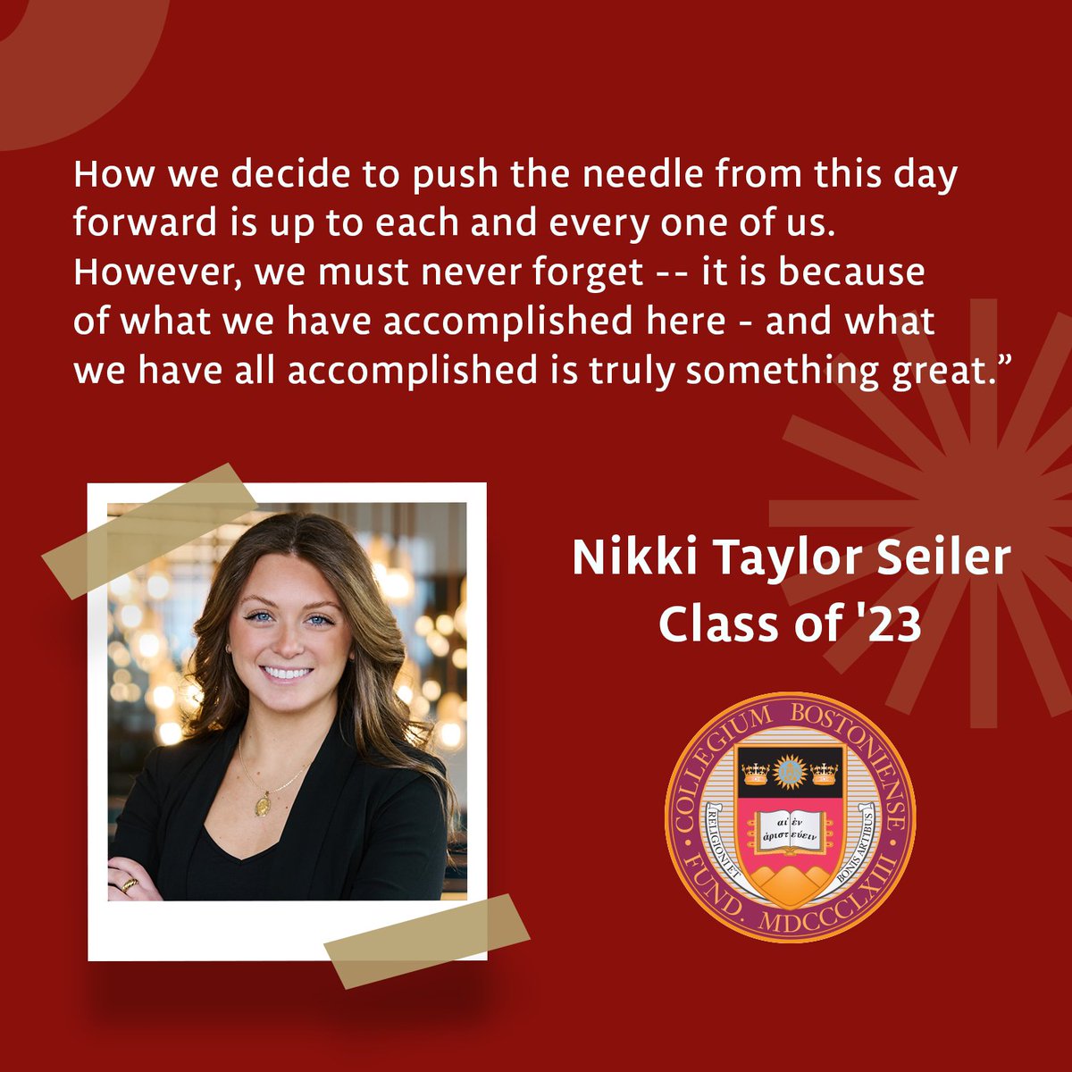 BCWoodsCollege's tweet photo. Paving the way for the future of Woods College masters graduates! Congratulations to Nikki Taylor Seiler for delivering an inspiring and bold commencement speech this past graduation! π
πΈ: @GradImages
#BCWoods #WeAreBC #CommencementSpeech #Graduation2023 https://t.co/pyMzdvmS6G