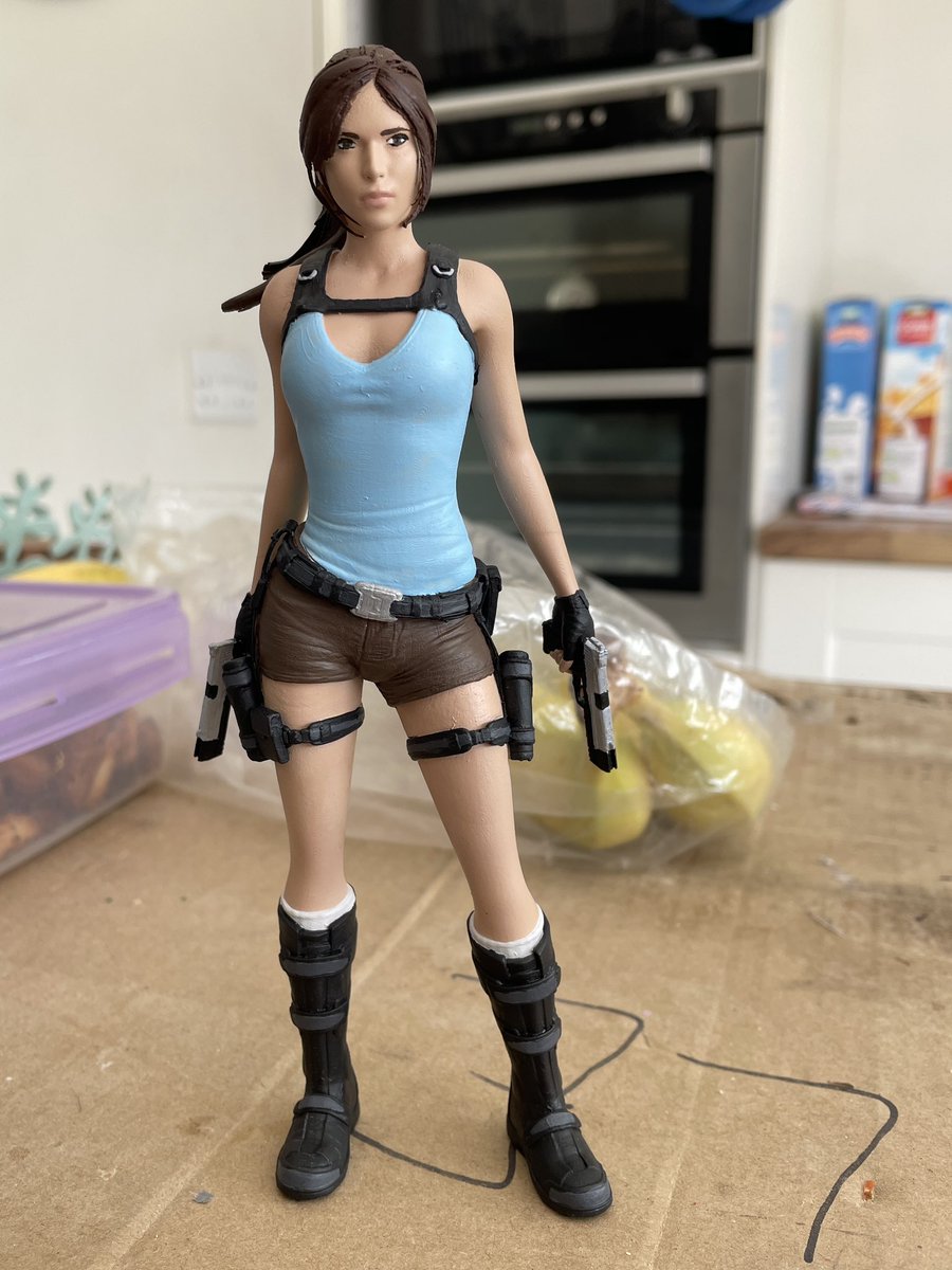emydawn's tweet photo. Lara Croft: Temple of Osiris figure, recently painted. A welcome addition to the Tomb Raider room 🎨 ✨Disclaimer: painting tiny face details is non-trivial 😂 #LaraCroft #TombRaider #TempleOfOsiris #TheLaraCroftCollection https://t.co/q350bQG07W