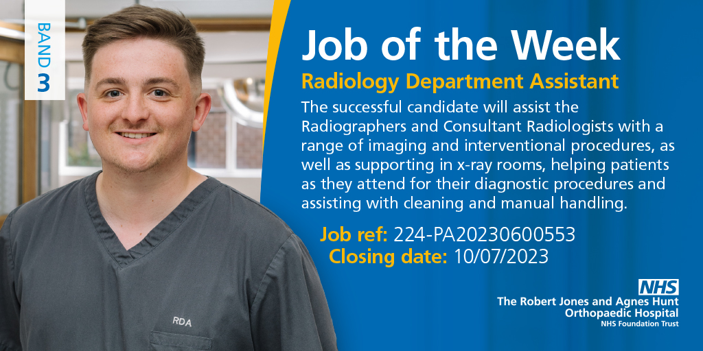 RJAH_NHS's tweet photo. We're currently recruiting a Radiology Department Assistant. For more information, visit: https://t.co/2ZyRYEYhyM

The Radiology Department is regarded as an integral part of the hospital service and is well equipped to produce high-quality images for patients.

@RJAHImaging https://t.co/z7nwgPzm2i