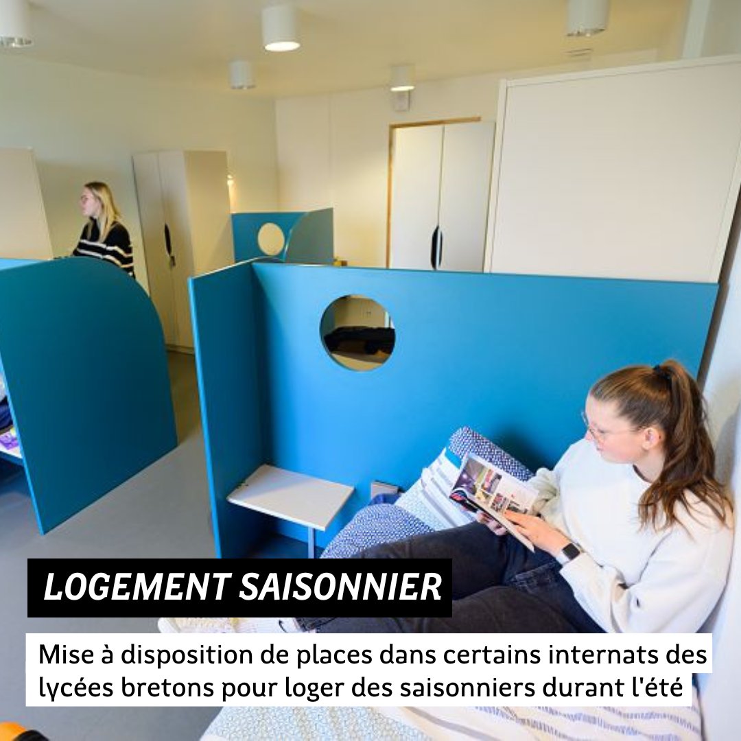 #DirectBZH | Agir partout en #Bretagne pour le #logement.  

🛏 En 2022, la Région a mis à disposition durant l'été des places dans certains internats de ses lycées afin de loger des travailleurs et travailleuses saisonniers.  

#logementsaisonnier