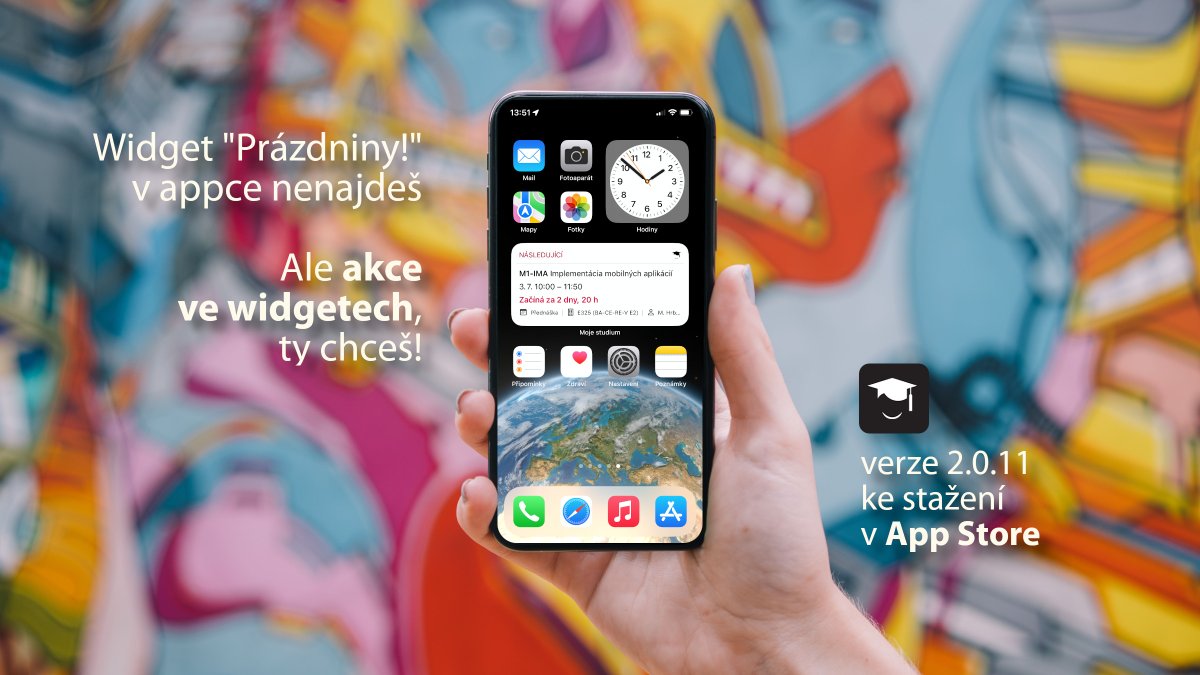 MojeStudium's tweet image. Vítáme widgety s akcemi na iOS.
Přejeme všem krásné prázdniny, léto plné slunce a krásný zážitků.
#aplikaceMojestudium #studyapp #czechstudent