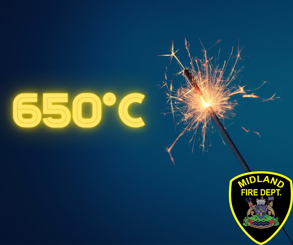MidlandFire's tweet image. Did you know #Sparklers burn at around 650°C? Please keep children safe and away from sparklers if you decide to have them out on #CanadaDay