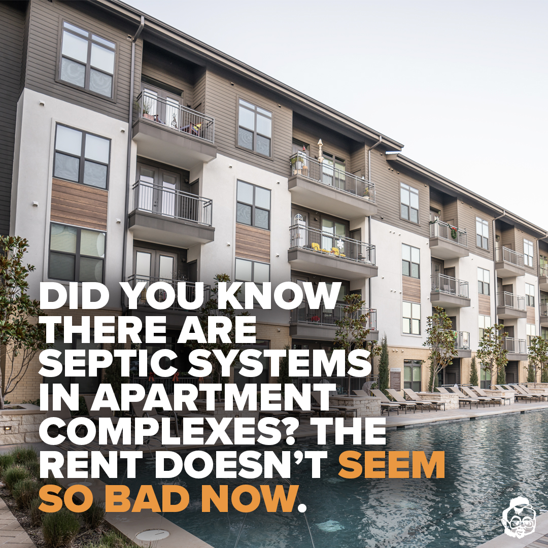 SepticBob's tweet photo. Apartments may give a sense of togetherness, but some issues need to stay within the walls of your little world. Thank goodness for a reliable septic system that keeps some things “apart”. #apartment #apart #togetherness #septicservice #wegetitdone #bobsseptic #commercialpumping https://t.co/GA9KJ9kdRi