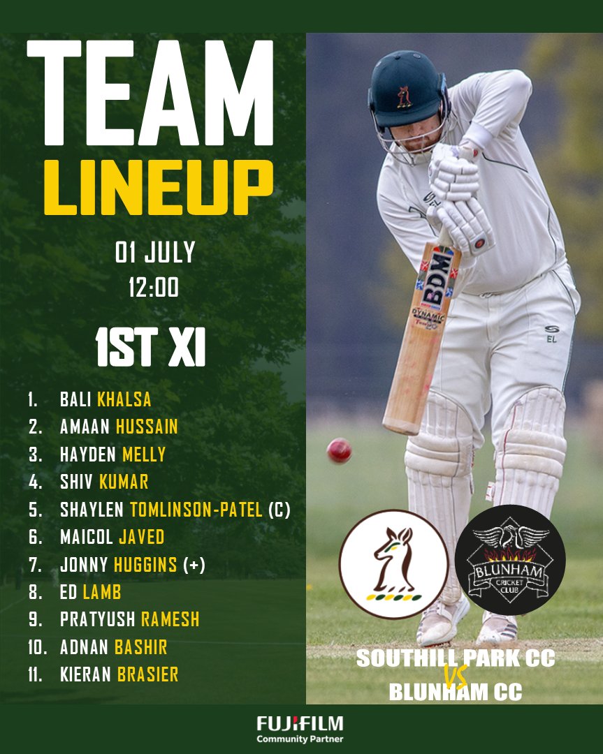 southillcricket's tweet image. #TEAMLINEUP for our 1st XI game at home tomorrow, as we take on local rivals @Blunham_CC in the @WhitingDiv1 red ball format. 

Action from midday, or head over to our YouTube channel for the #LiveStream via @Frogboxlive 

#SPCC #GoDeers #Cricket #Bedfordshire