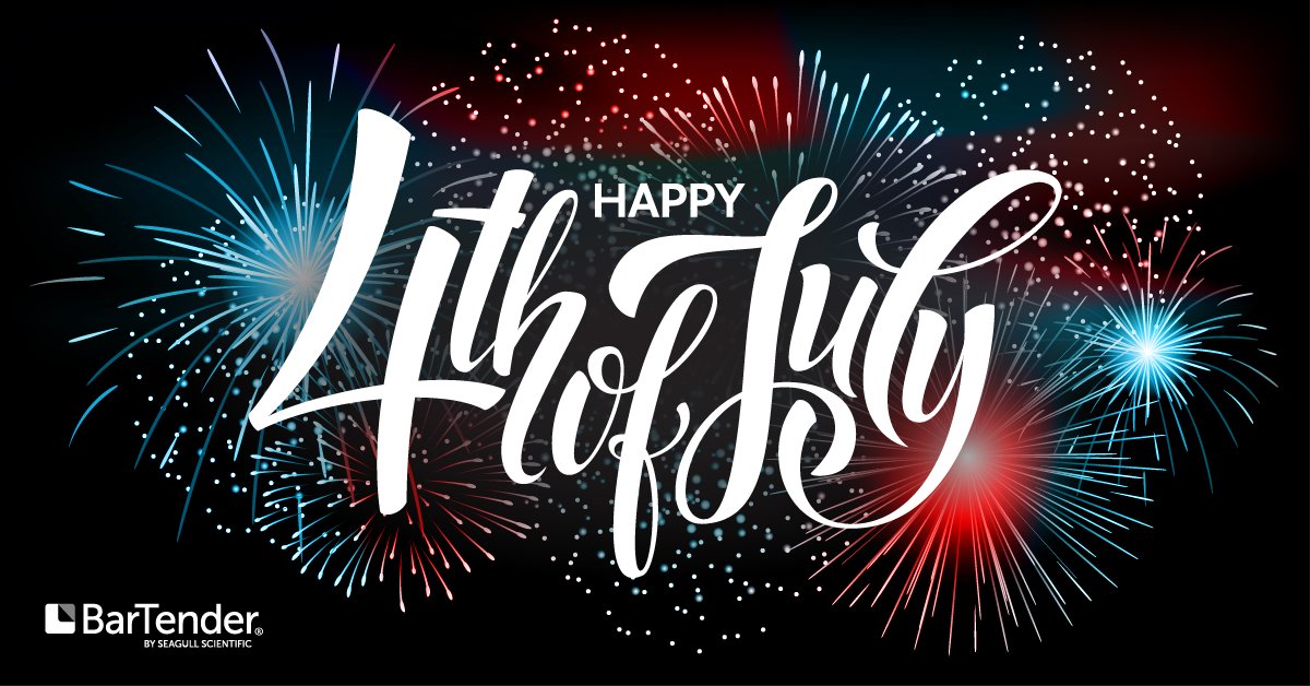 BarTenderTech's tweet photo. Happy Fourth of July weekend! We wish all of our customers and partners based in the United States a safe and fun holiday. #FourthofJuly #IndependenceDay https://t.co/ppAaz0egCN