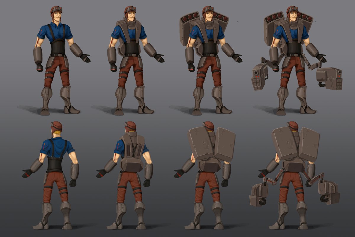 loadingbar_game's tweet photo. The first of our player characters, the Rocketeer! With rockets strapped to his back, he’ll make sure to protect the villagers, with only a little overkill #madewithunity #IndieGameDev #indiegame #conceptart #videogames #unity3d https://t.co/N45XN0uMgs