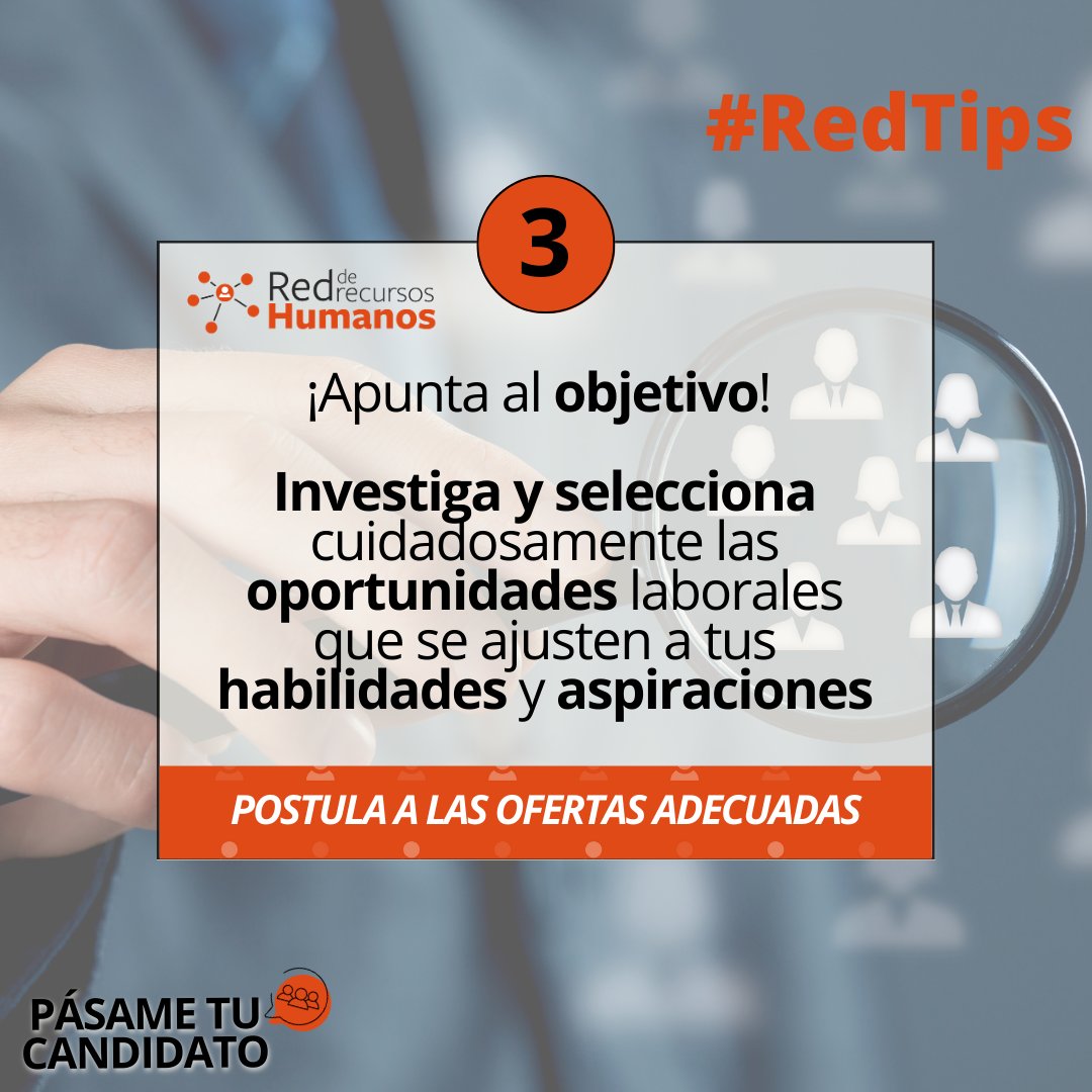 Redderrhh1's tweet image. 💡 5 #RedTips infalibles para alcanzar tus metas 🎯

📌 En el 3er tip, te traemos la clave: ¡Apunta alto y apuesta por las oportunidades que se alineen con tus habilidades y metas laborales! 🔍